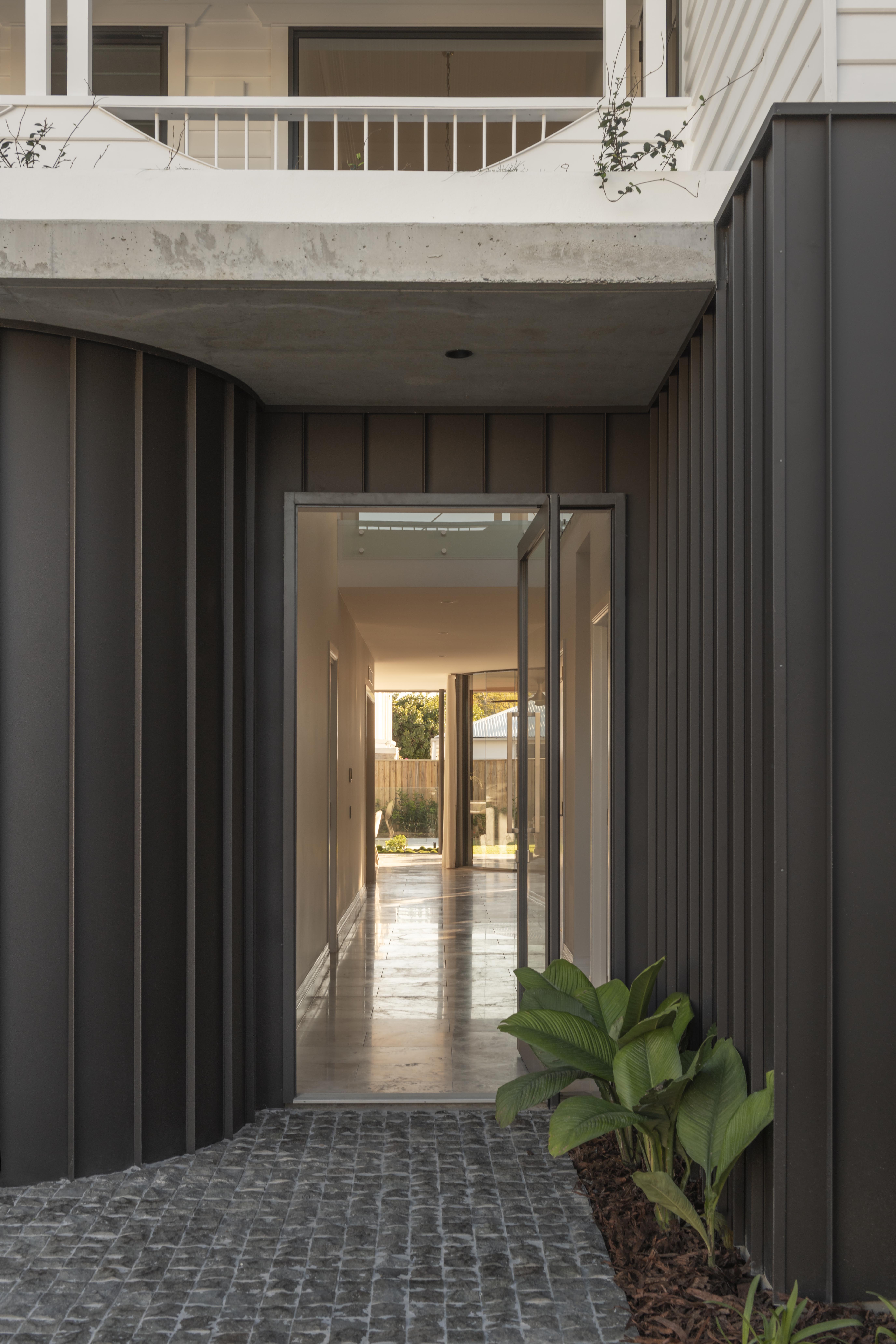 Modern extension entrance with landscaping at Ascot project, Brisbane architecture, by CM Square Architects